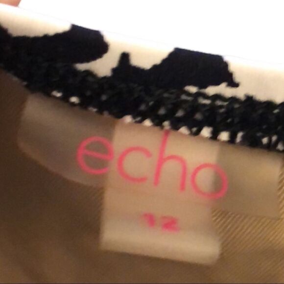 Echo Knot Front Black White One Piece Swimsuit - Picture 8 of 10